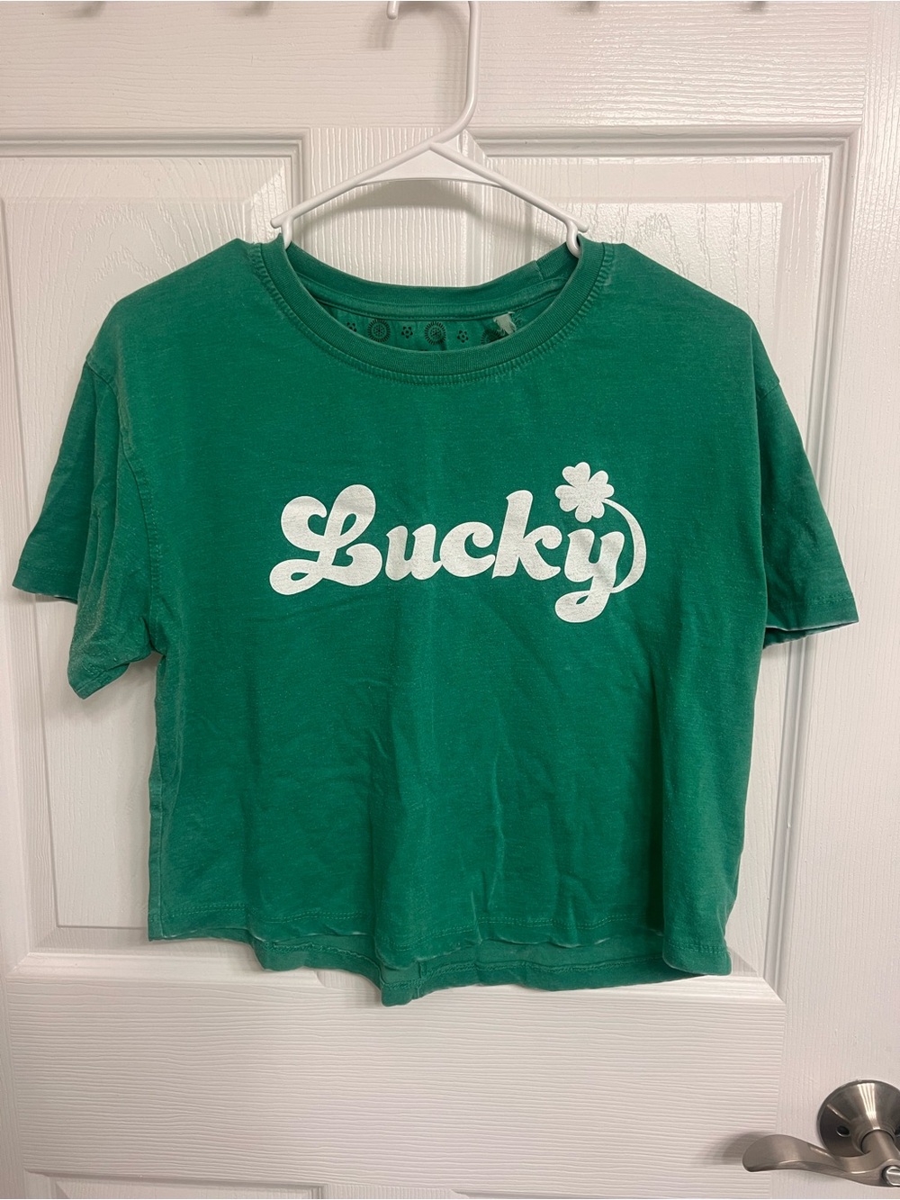 Lucky Green Cropped Short Sleeve Tee